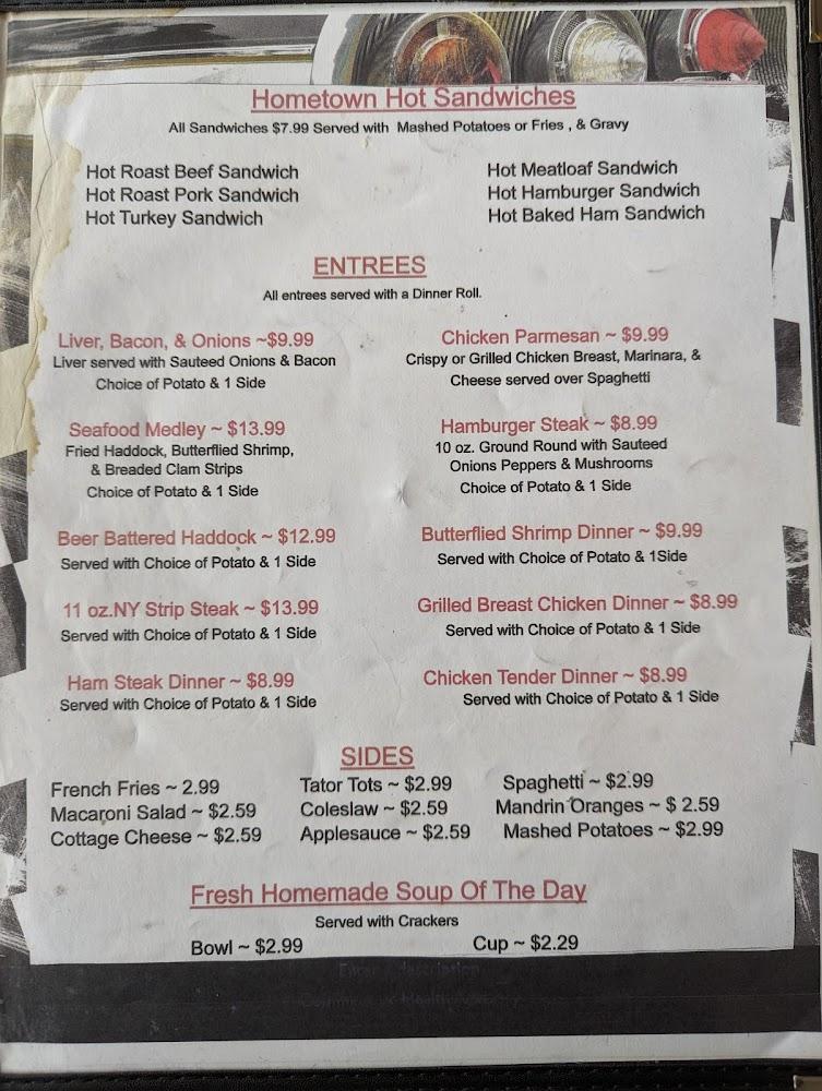 Hometown Cafe Menu image 2